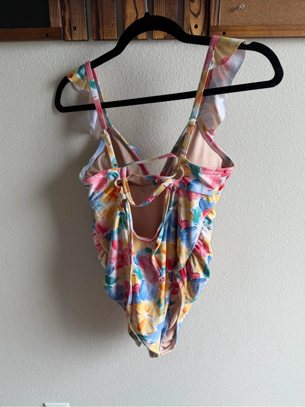 Isabel Maternity Floral Ruffle One-Piece Swimsuit Size M